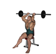 Triceps Extension - Reverse Seated Barbell Close Grip